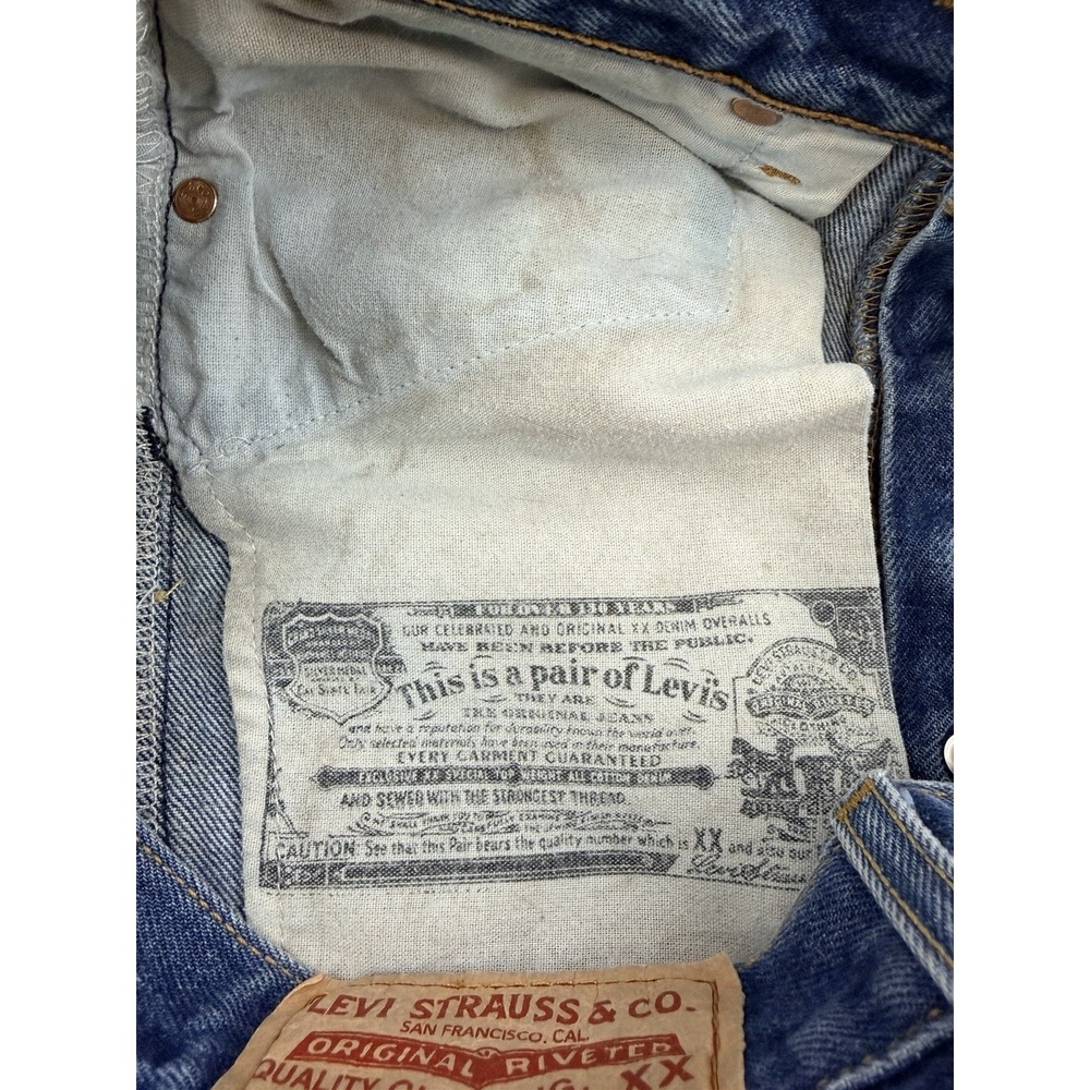Vintage Levi's 501XX Button Fly Straight Leg Denim Jeans Size, Actual 29x29.5 - Picture 9 of 14